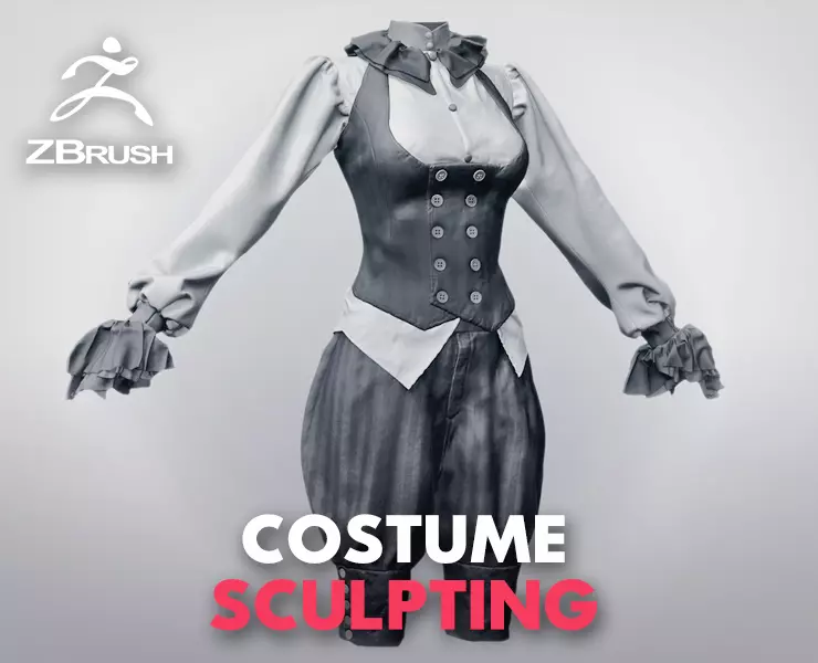 Realistic Steampunk Costume 3D model_0