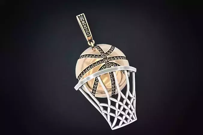 Stylish pendant basketball 302 3D print model