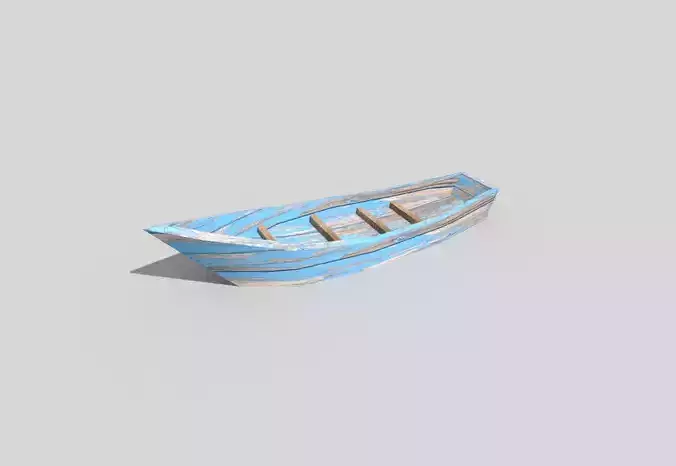 low poly beach boat
