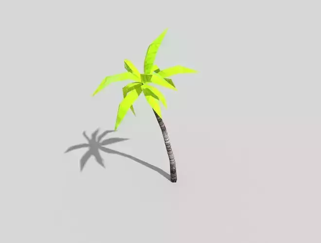 low poly beach palm Low-poly 3D model