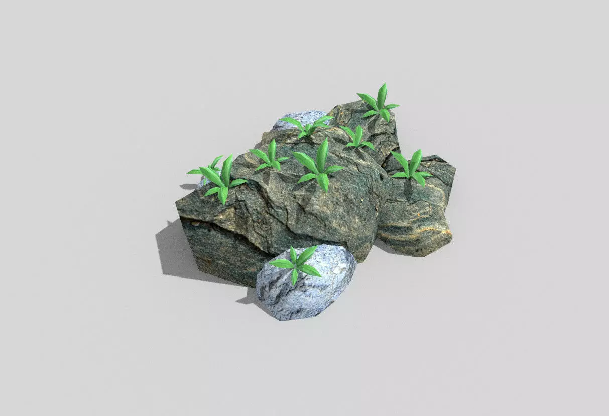 3D model low poly beach rock VR / AR / low-poly | CGTrader