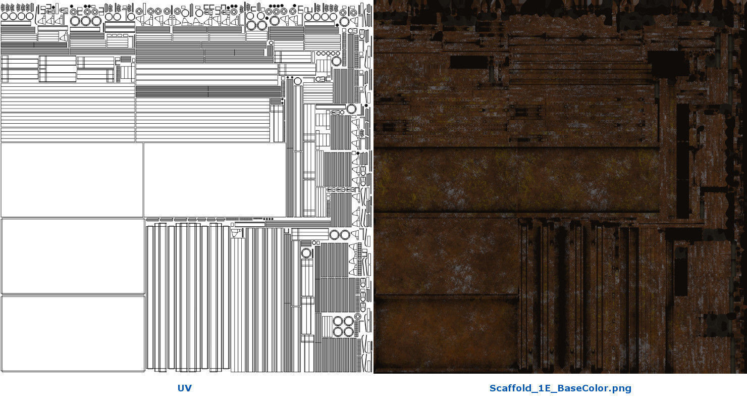 Scaffold 1E Low-poly 3D model_9
