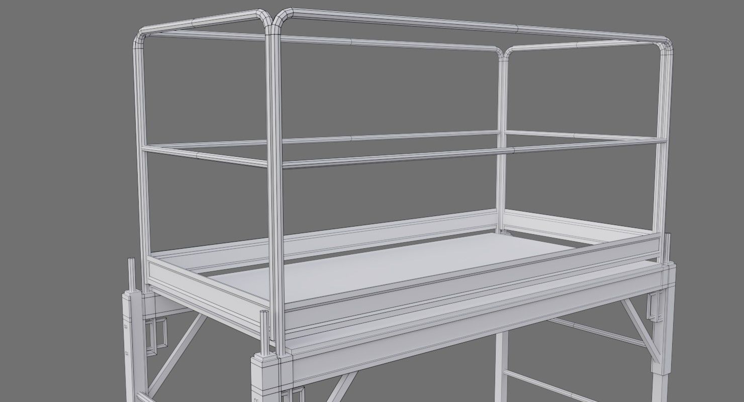 Scaffold 1E Low-poly 3D model_8