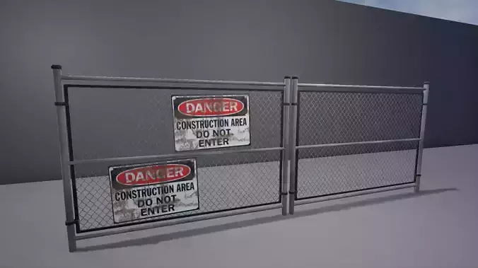 Low Poly Fence For Games Low-poly 3D model