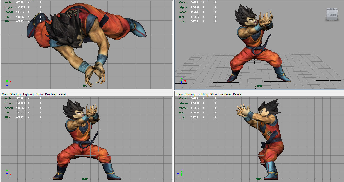 GOKU Dragon Ball Low-poly 3D model_8