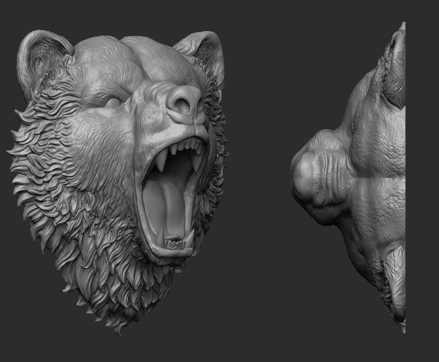 Bear pendant 3D print model_2
