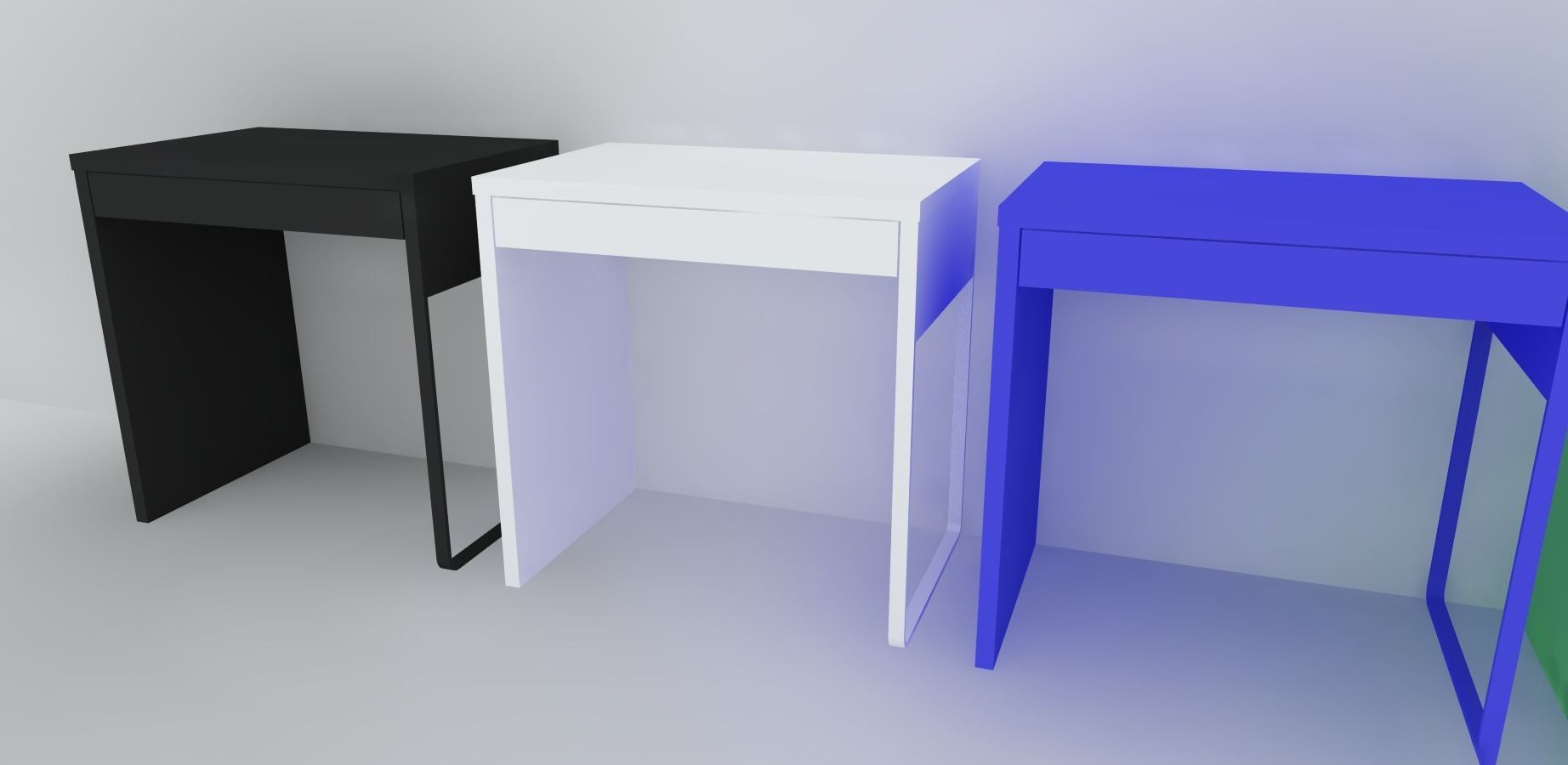 MICKE Desk  Low-poly 3D model_2