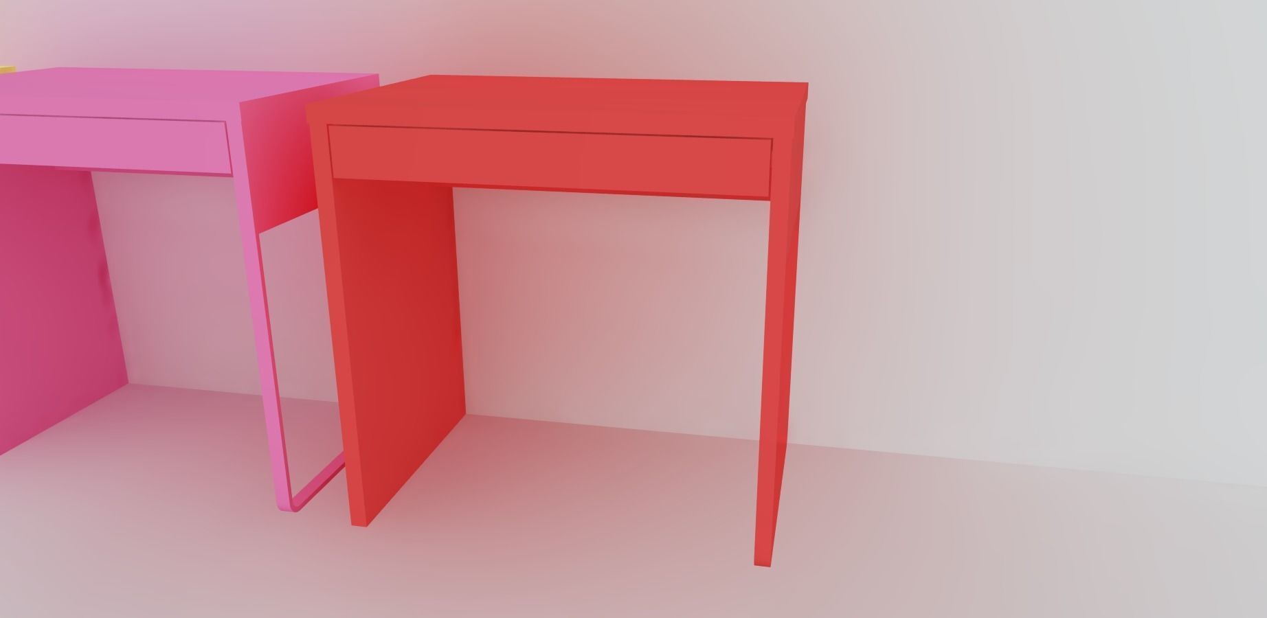 MICKE Desk  Low-poly 3D model_7