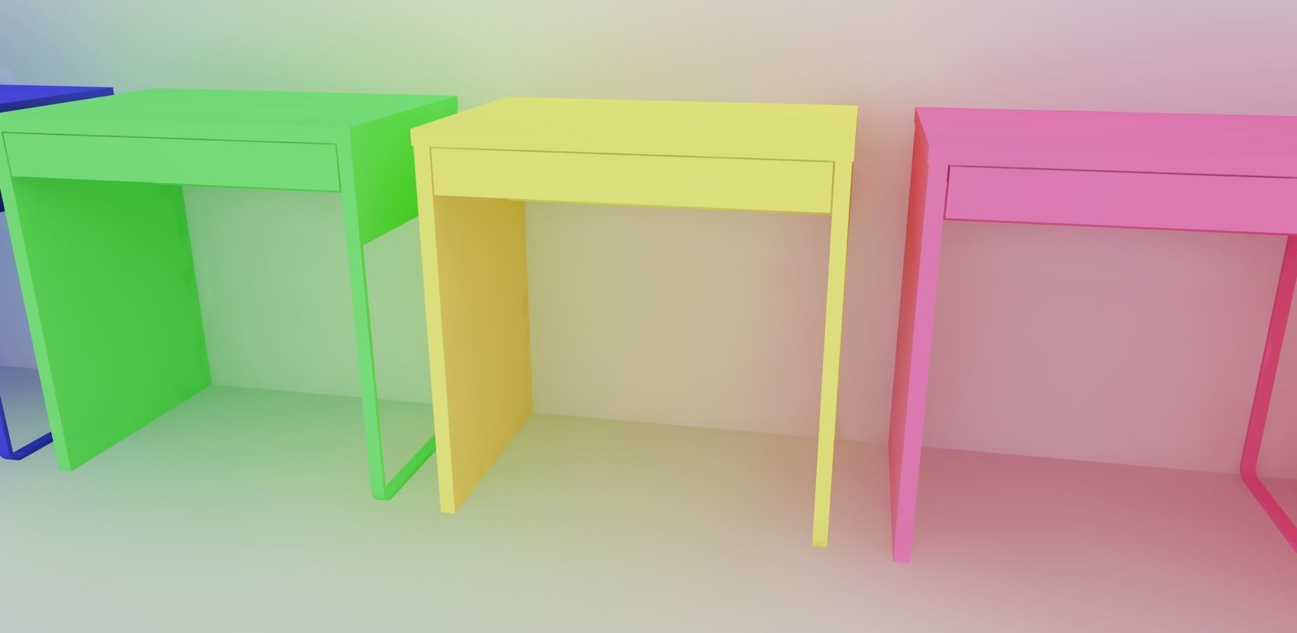 MICKE Desk  Low-poly 3D model_5