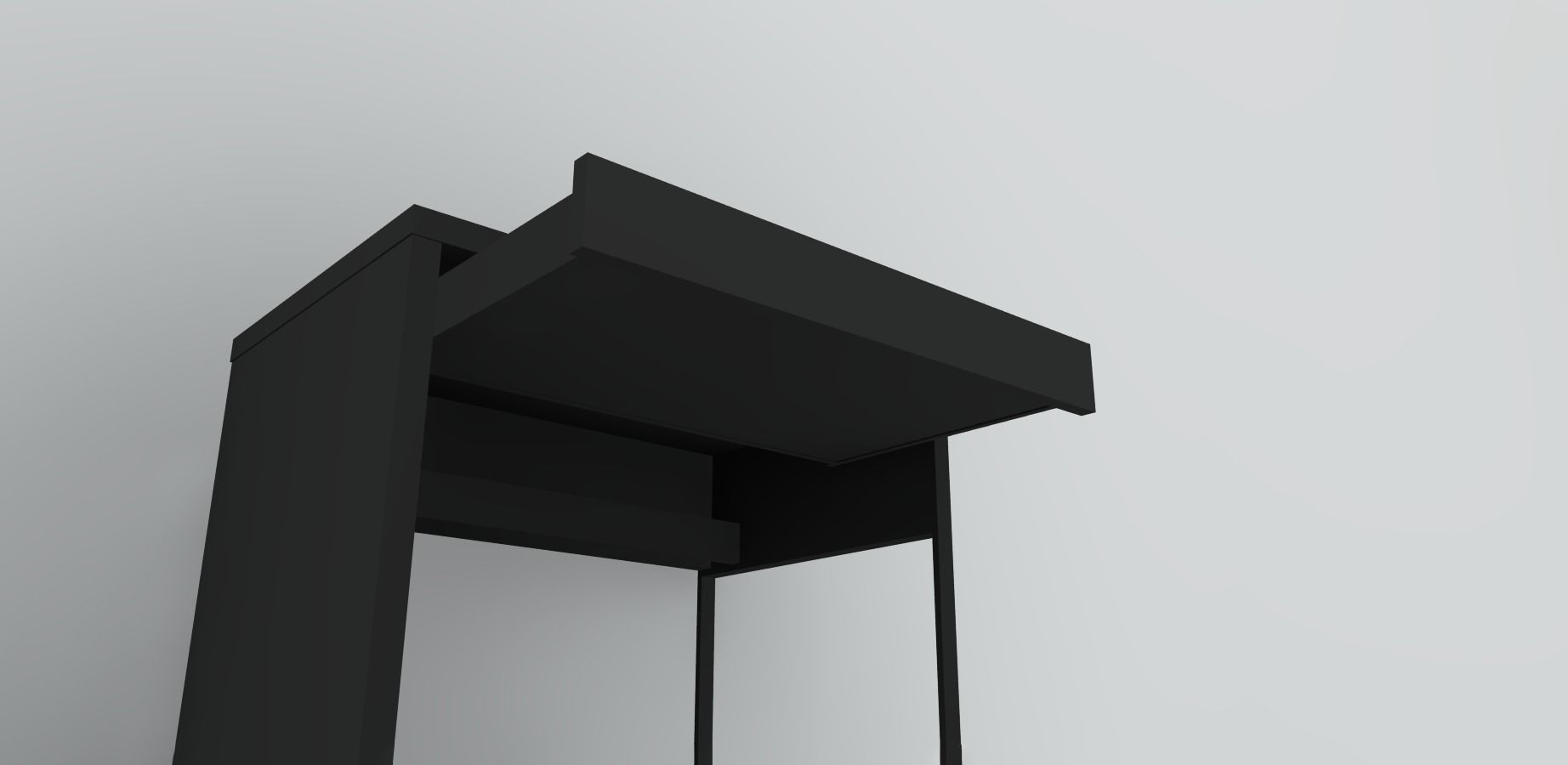 MICKE Desk  Low-poly 3D model_8
