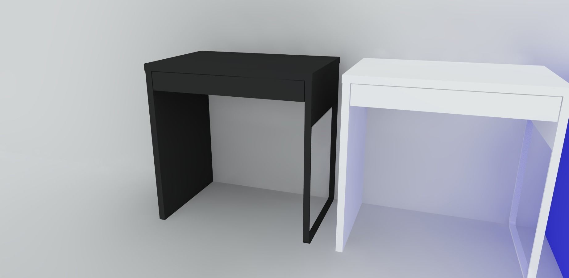 MICKE Desk  Low-poly 3D model_1