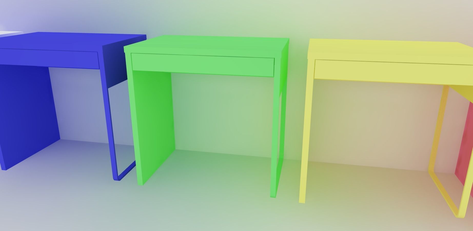 MICKE Desk  Low-poly 3D model_4
