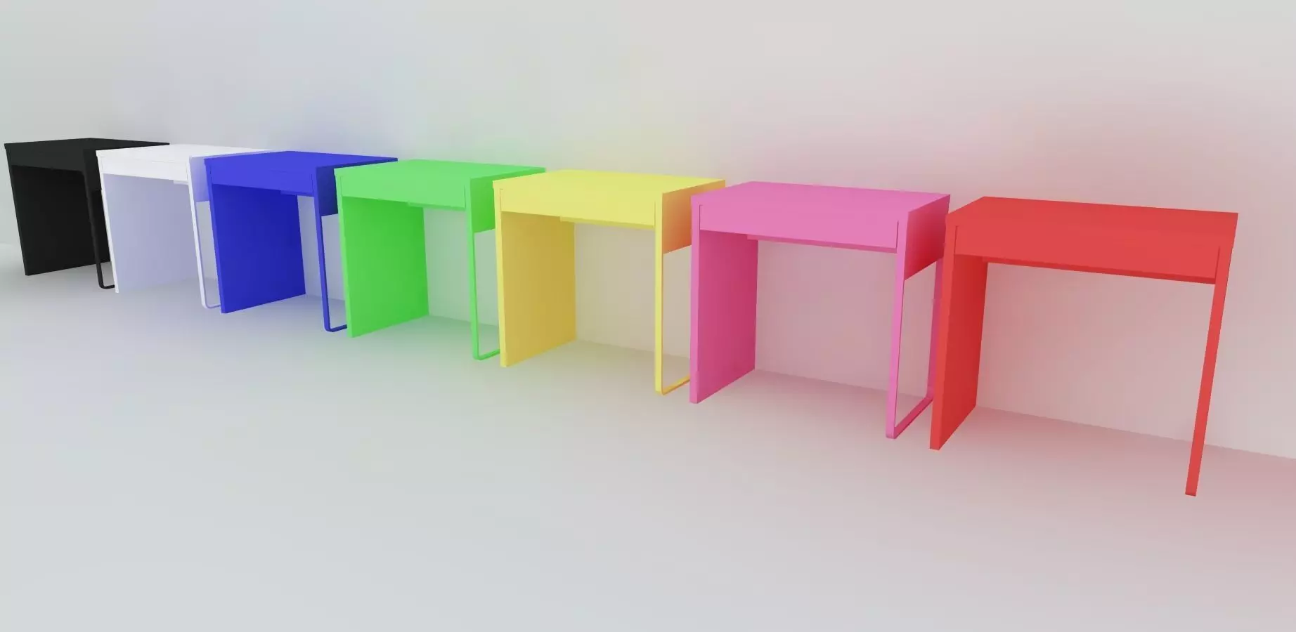 MICKE Desk  Low-poly 3D model_0