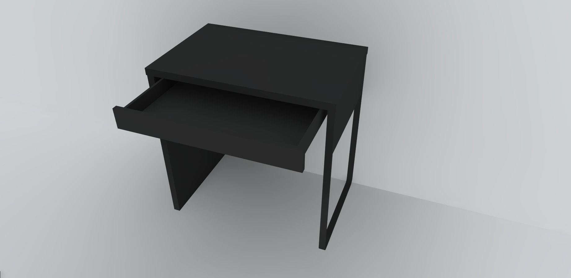 MICKE Desk  Low-poly 3D model_9
