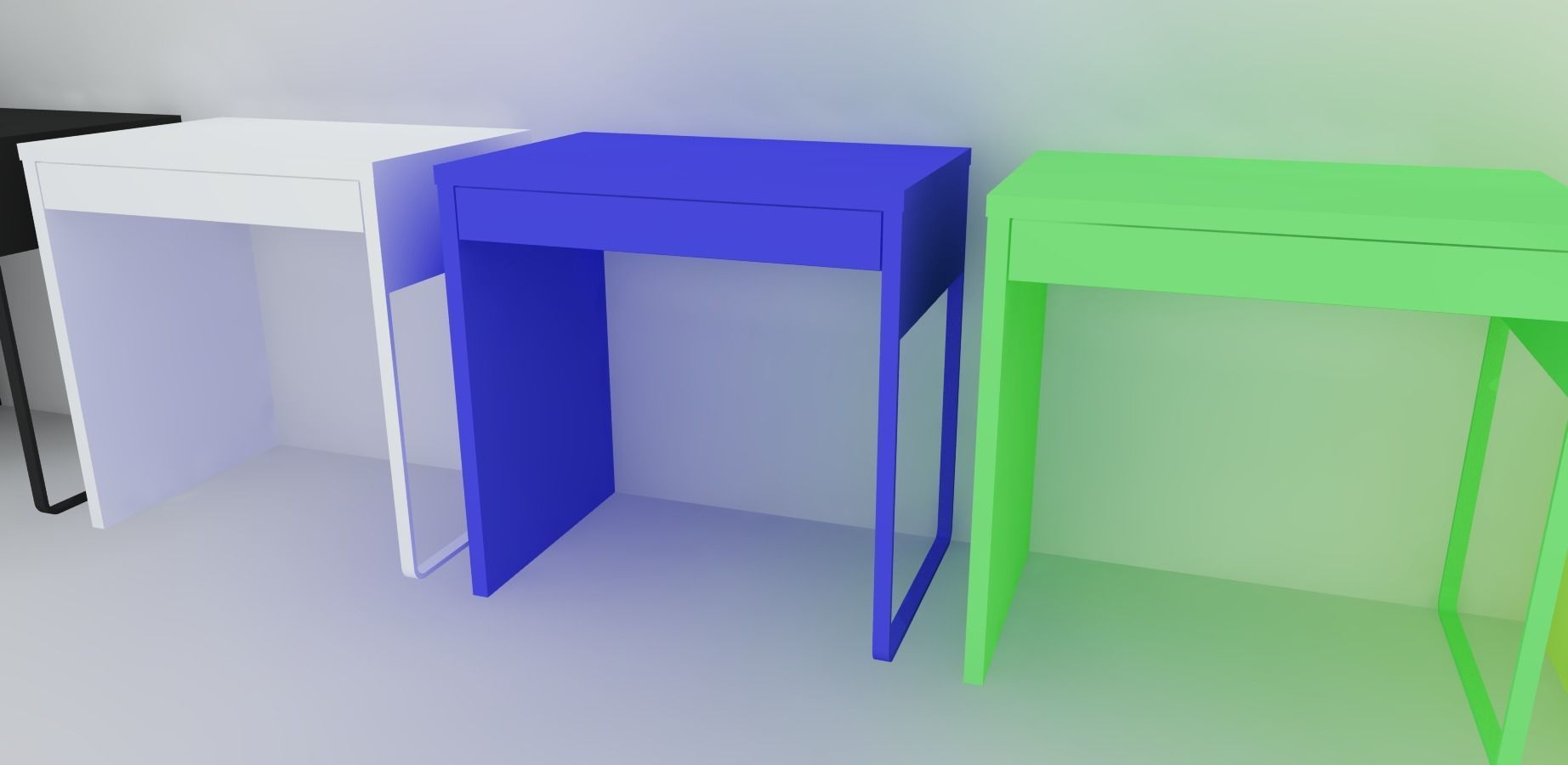 MICKE Desk  Low-poly 3D model_3