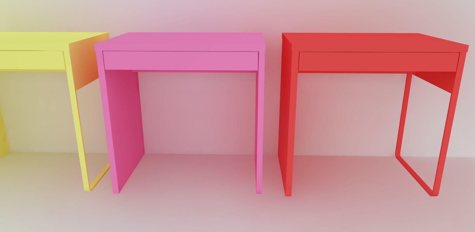 MICKE Desk  Low-poly 3D model_6