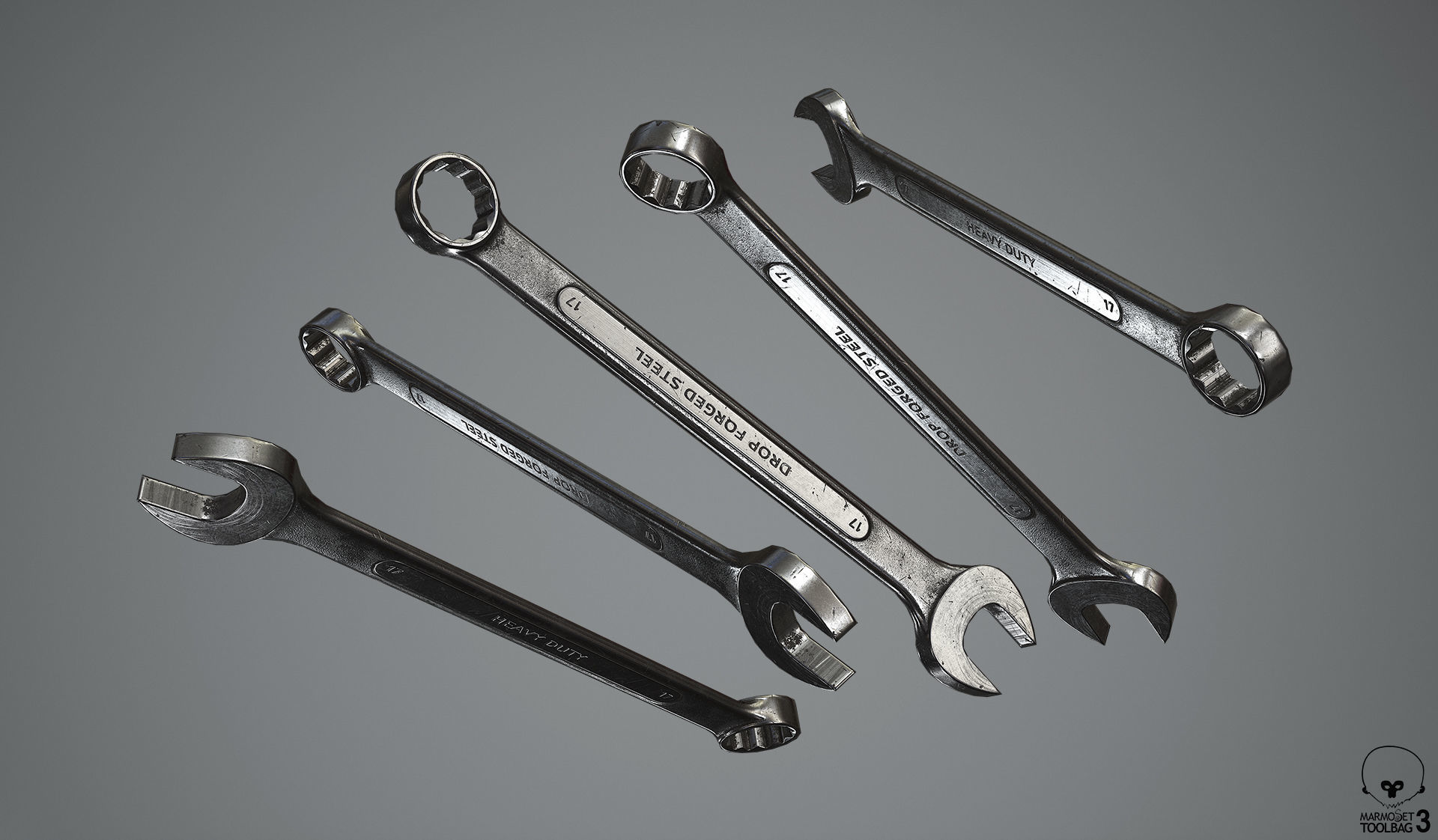 Combination Wrench Low-poly 3D model_2