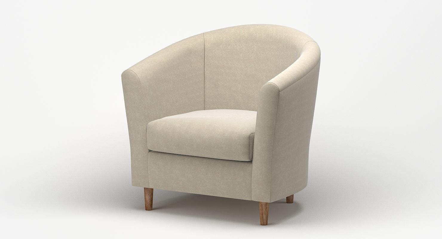 Tub Armchair Fabric 3D model_3