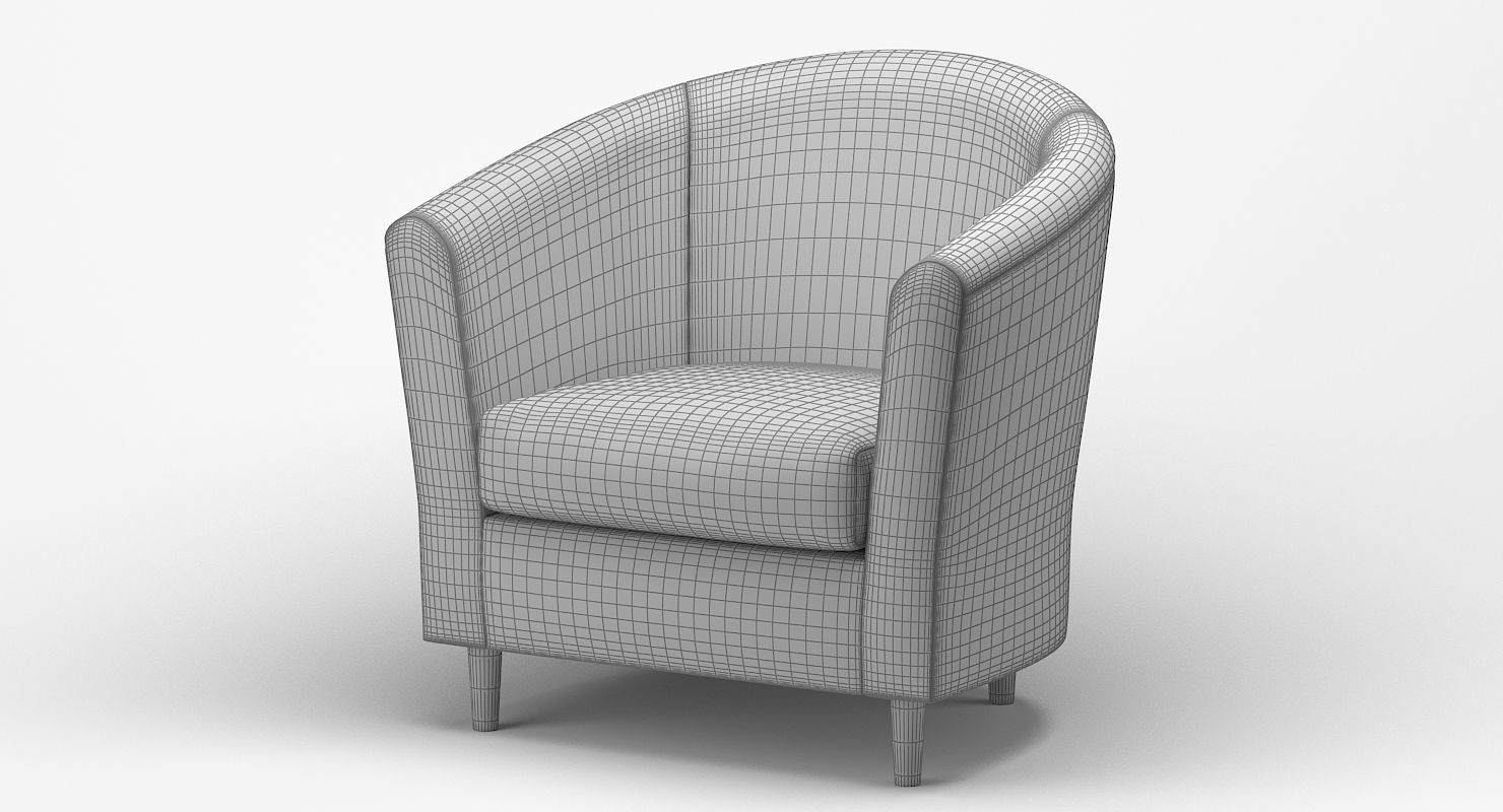 Tub Armchair Fabric 3D model_9