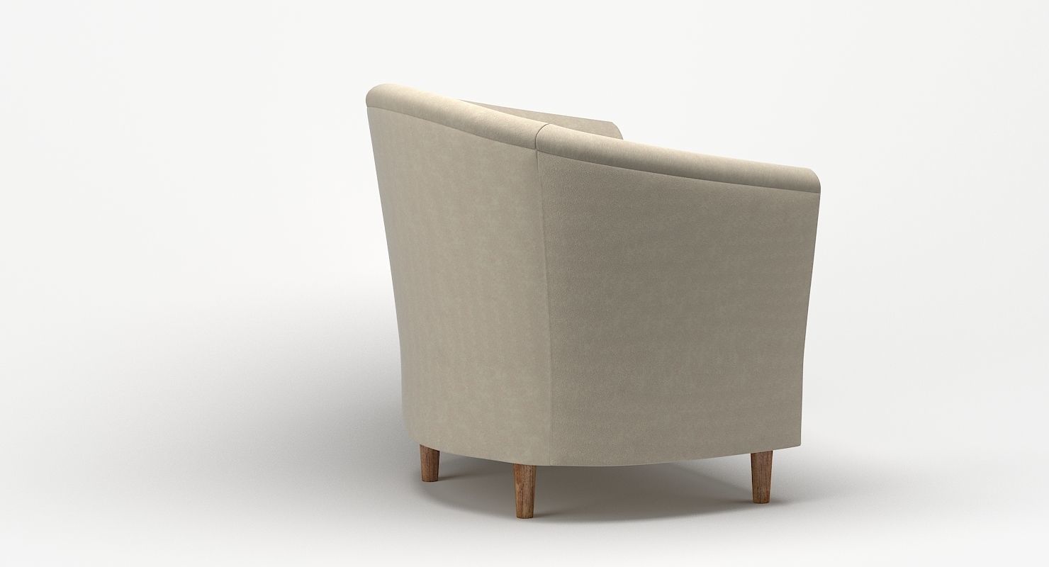 Tub Armchair Fabric 3D model_6