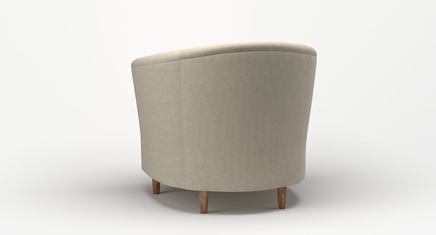 Tub Armchair Fabric 3D model_5