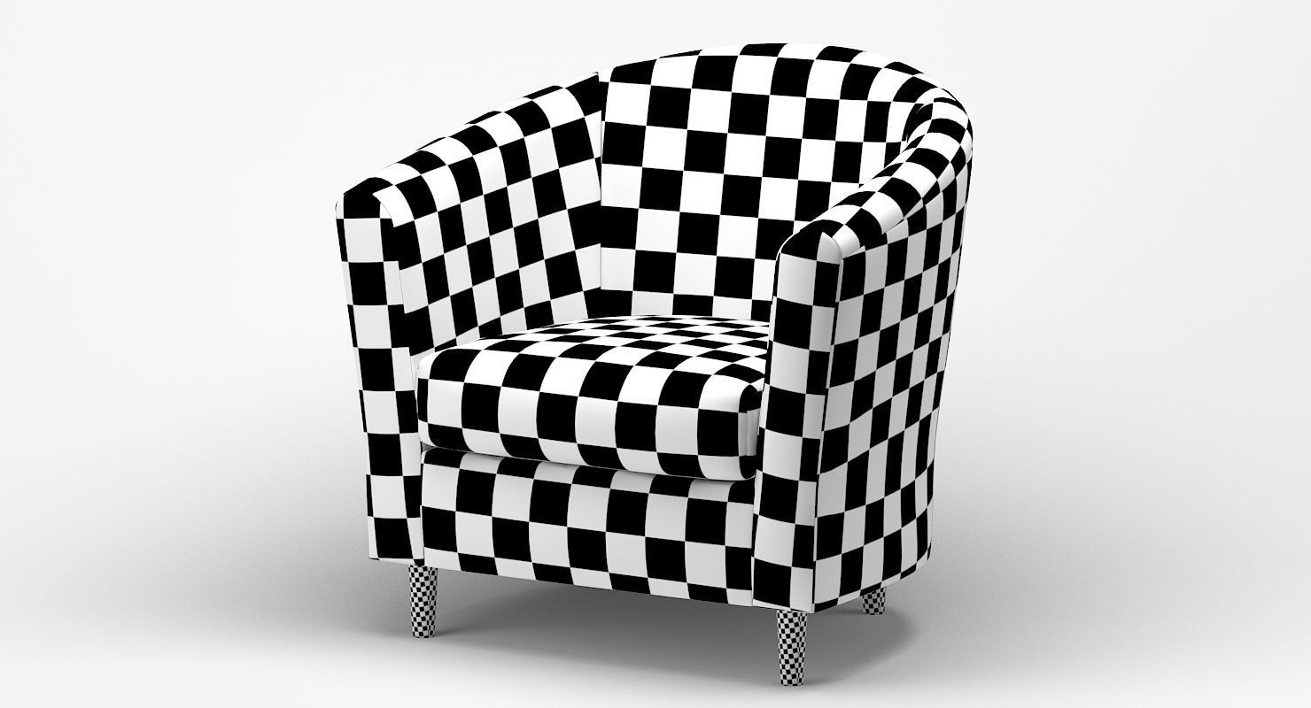 Tub Armchair Fabric 3D model_10