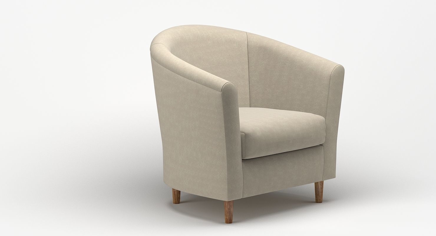 Tub Armchair Fabric 3D model_7