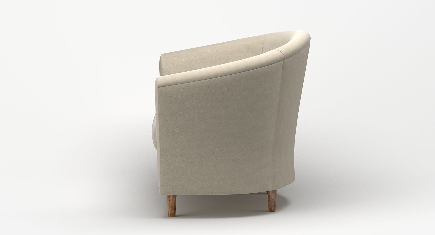 Tub Armchair Fabric 3D model_4