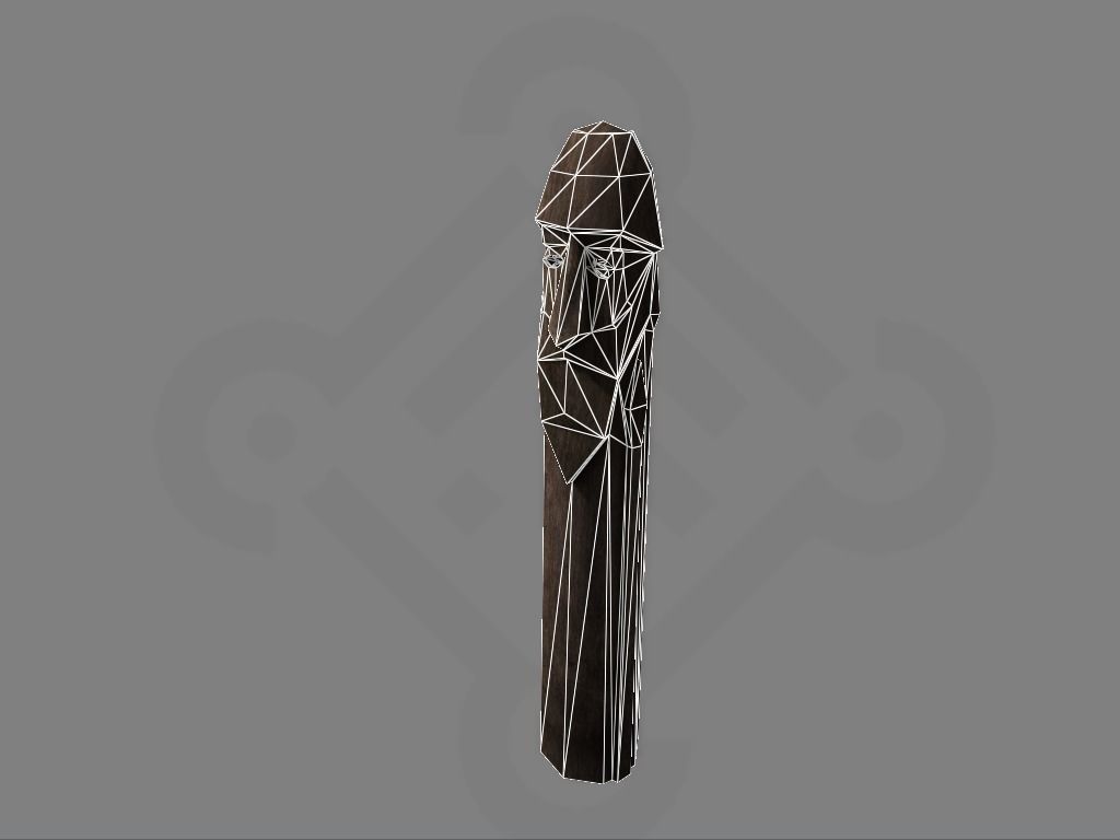 Viking pole god Odin Low-poly 3D model_3