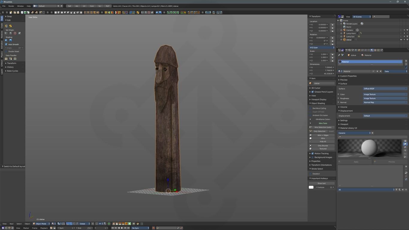 Viking pole god Odin Low-poly 3D model_4