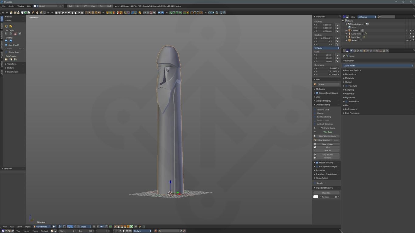 Viking pole god Odin Low-poly 3D model_5