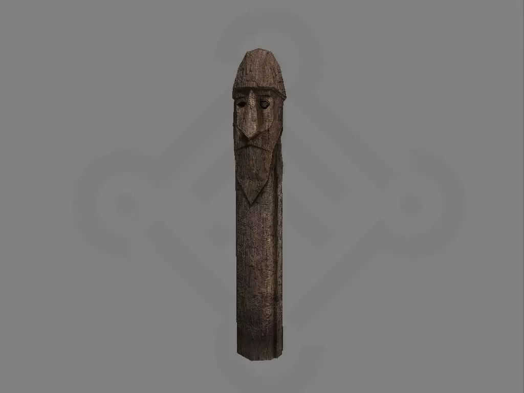 Viking pole god Odin Low-poly 3D model_0