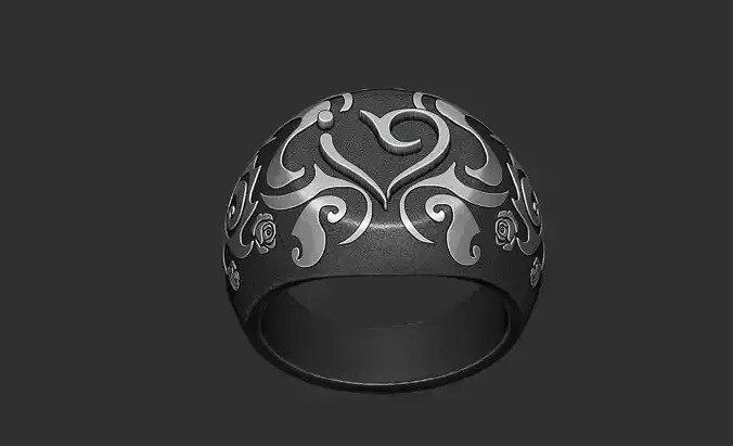 Heart ring model for 3d printing 3D print model