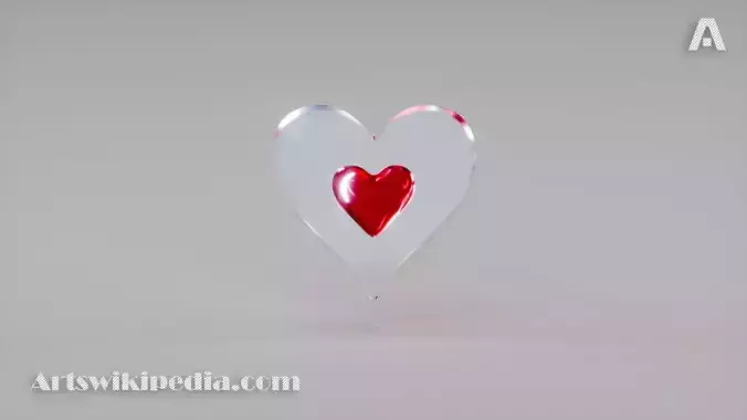 red love heart 3D model