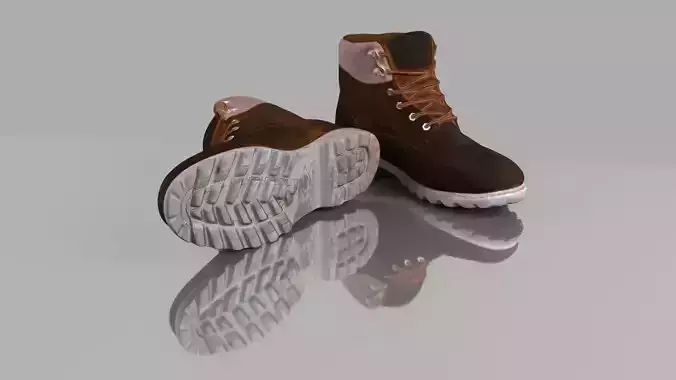 Mid calf boots Low-poly 3D model