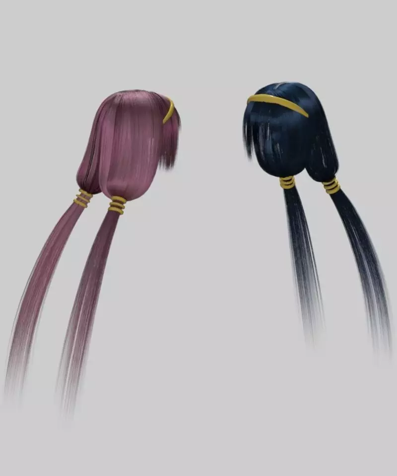 Naotora Li hair Daz3d 3D model_0