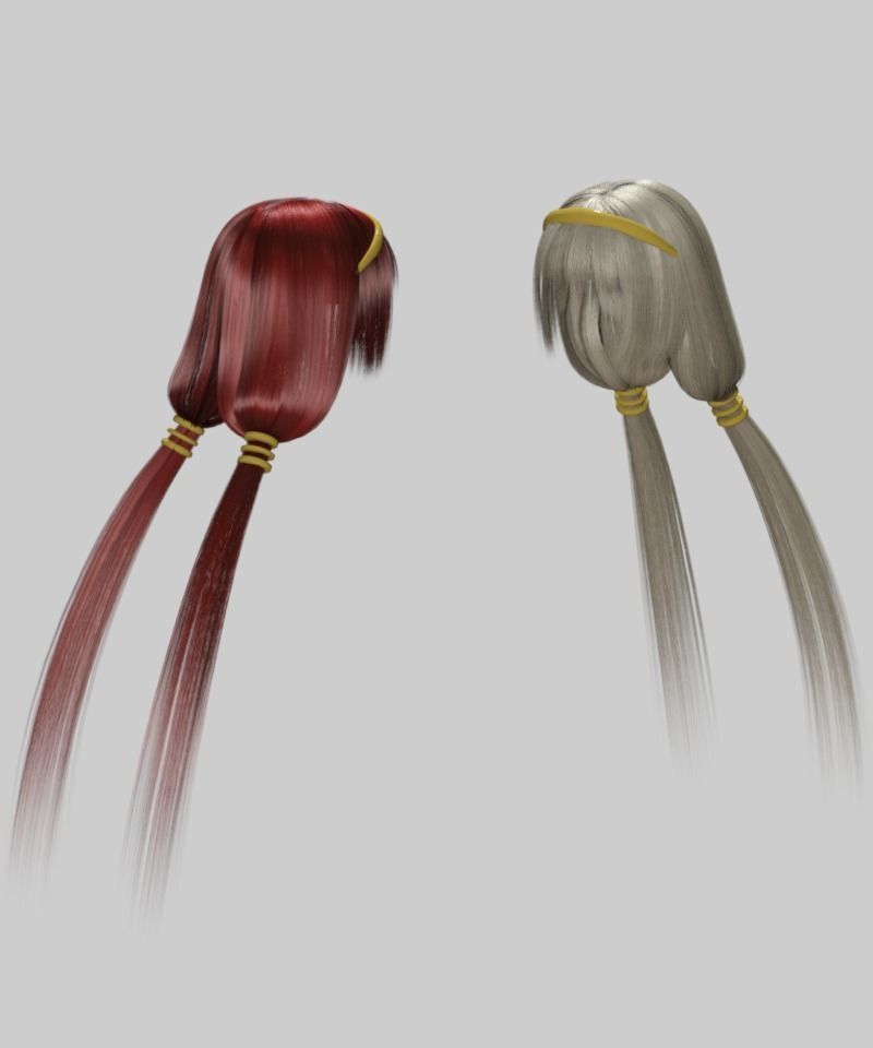 Naotora Li hair Daz3d 3D model_3