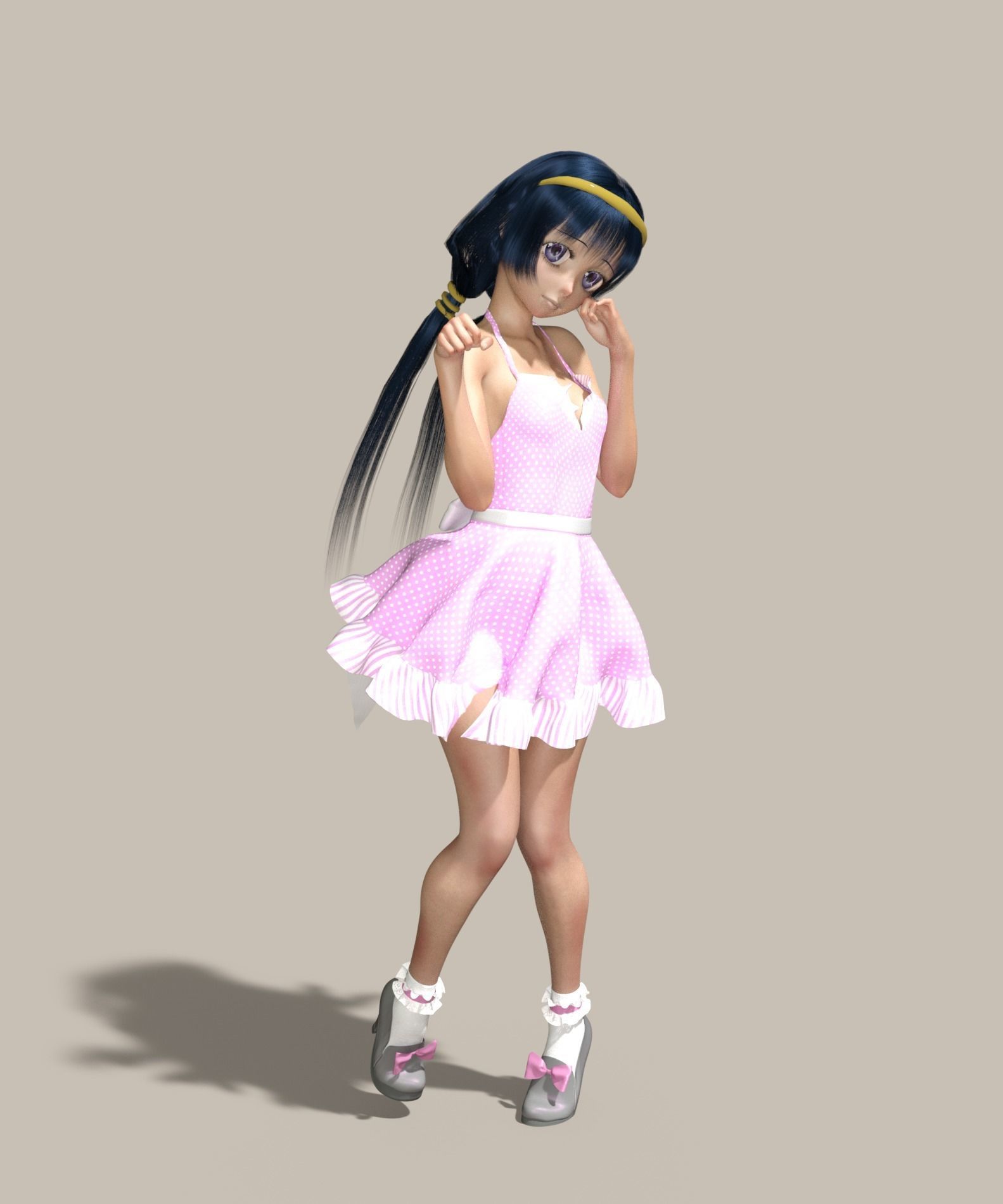 Naotora Li hair Daz3d 3D model_5