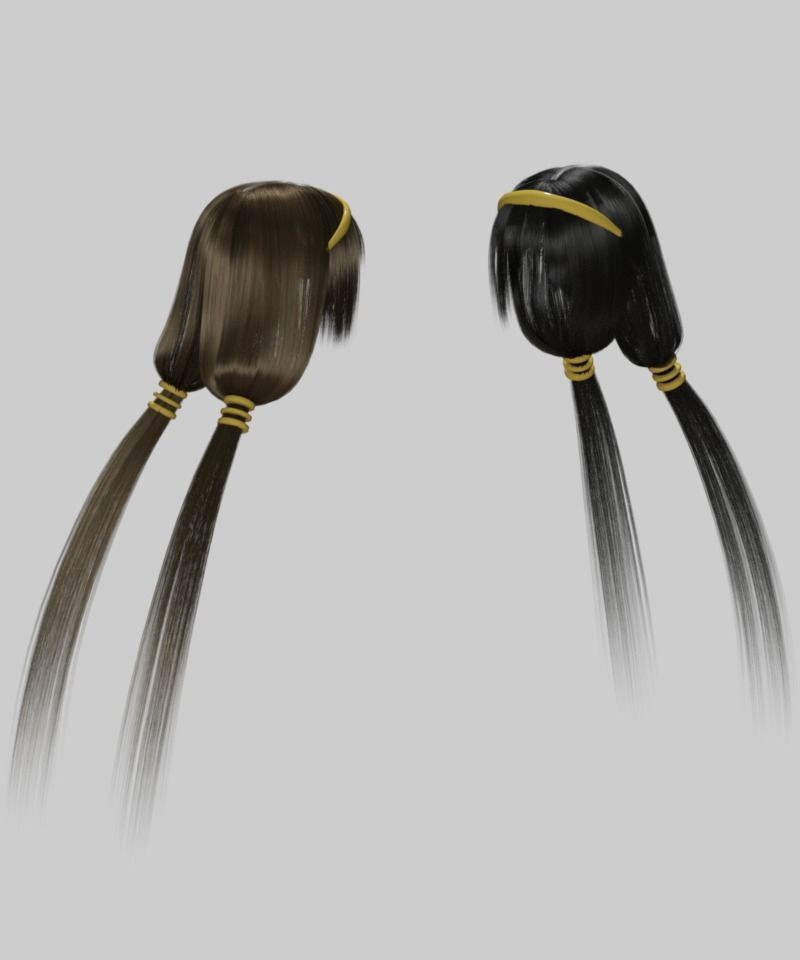 Naotora Li hair Daz3d 3D model_1