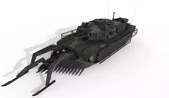 Tank Abrams MinePlow Extra Defense Woodland USA Low-poly 3D model