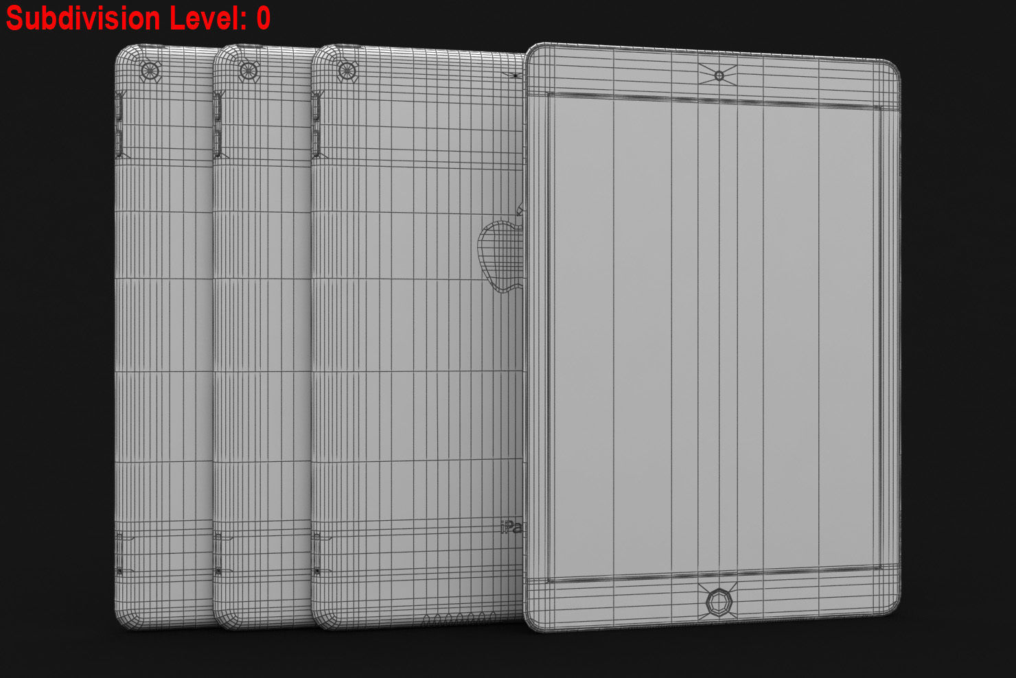 Apple iPad 9-7 2017 All Color Low-poly 3D model_47