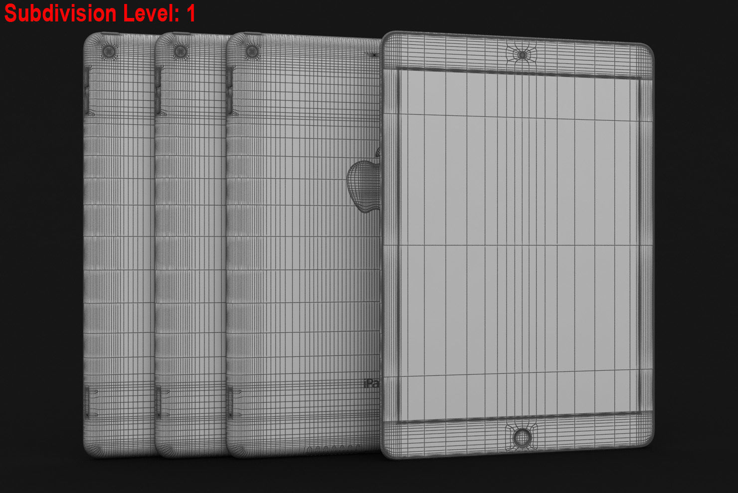 Apple iPad 9-7 2017 All Color Low-poly 3D model_46