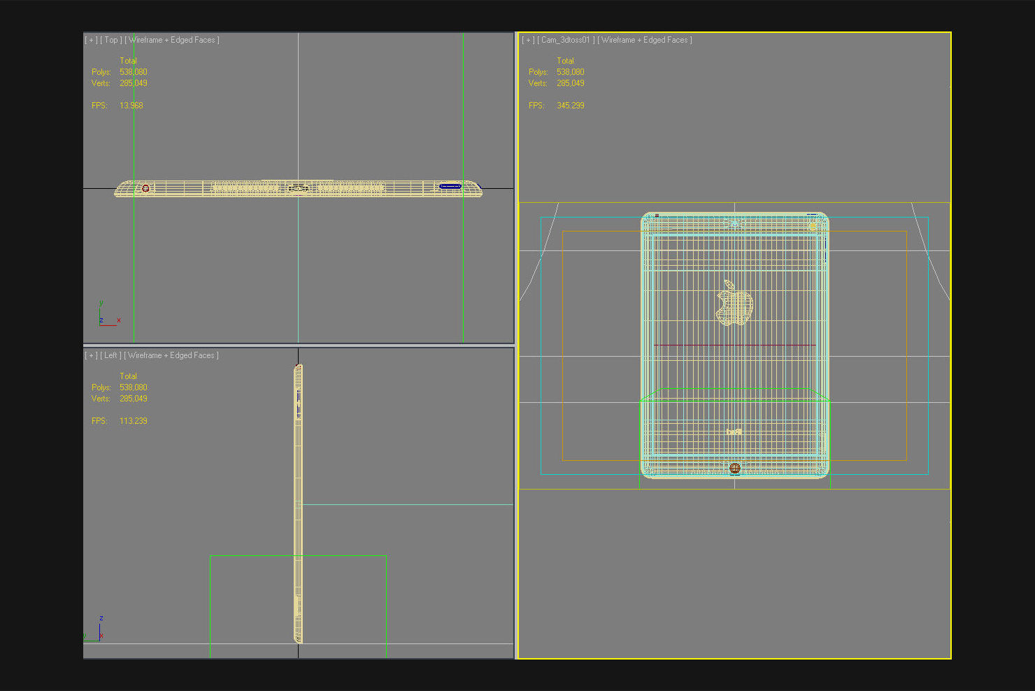 Apple iPad 9-7 2017 All Color Low-poly 3D model_64