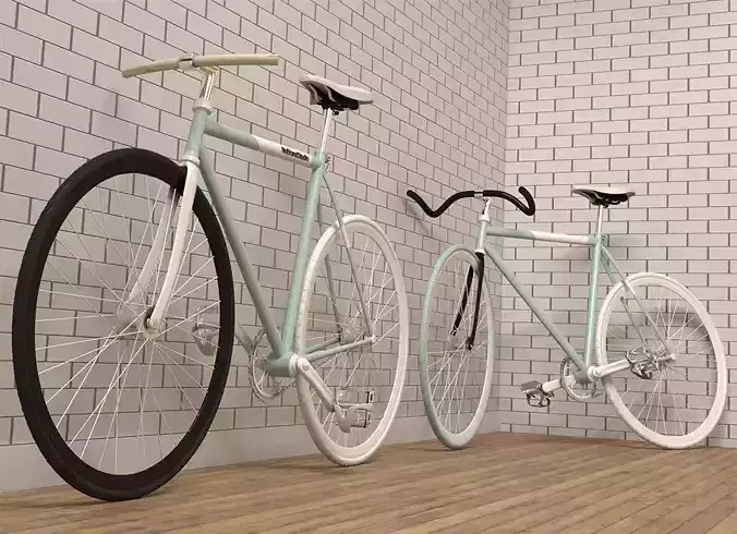 Fixie Bikes - Vintage Bikes Low-poly 3D model