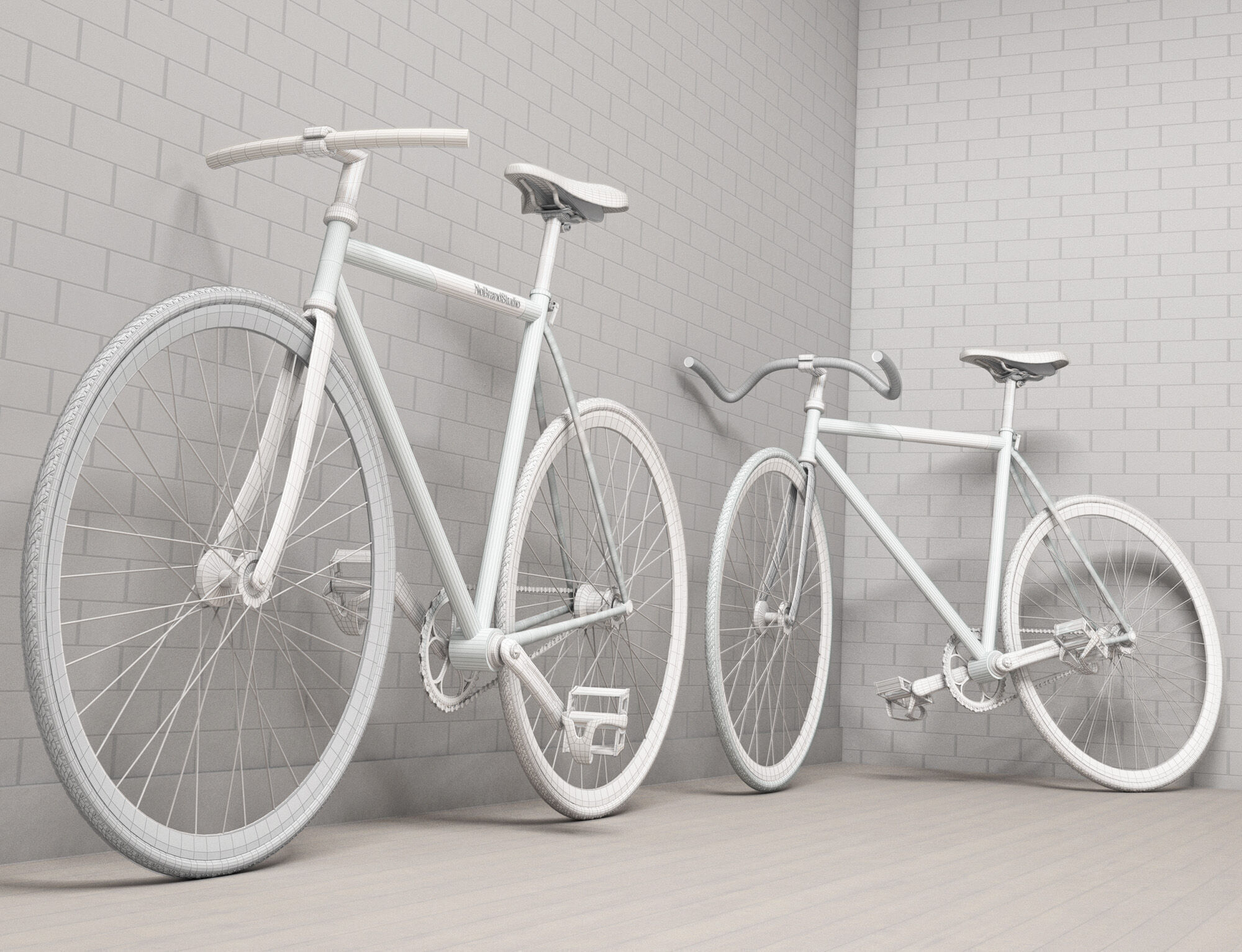 Fixie Bikes - Vintage Bikes Low-poly 3D model_6