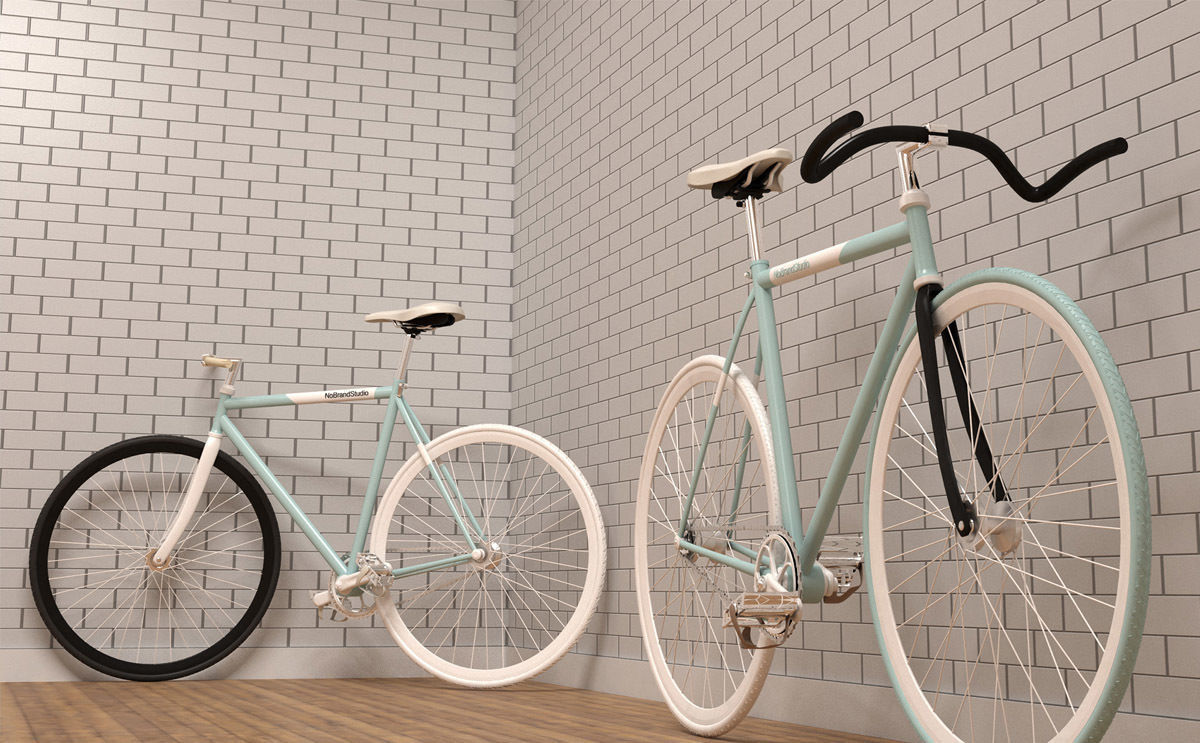 Fixie Bikes - Vintage Bikes Low-poly 3D model_4