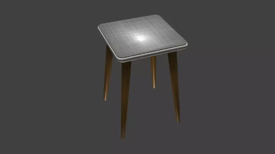 Stool table with legs and light Free 3D model_0