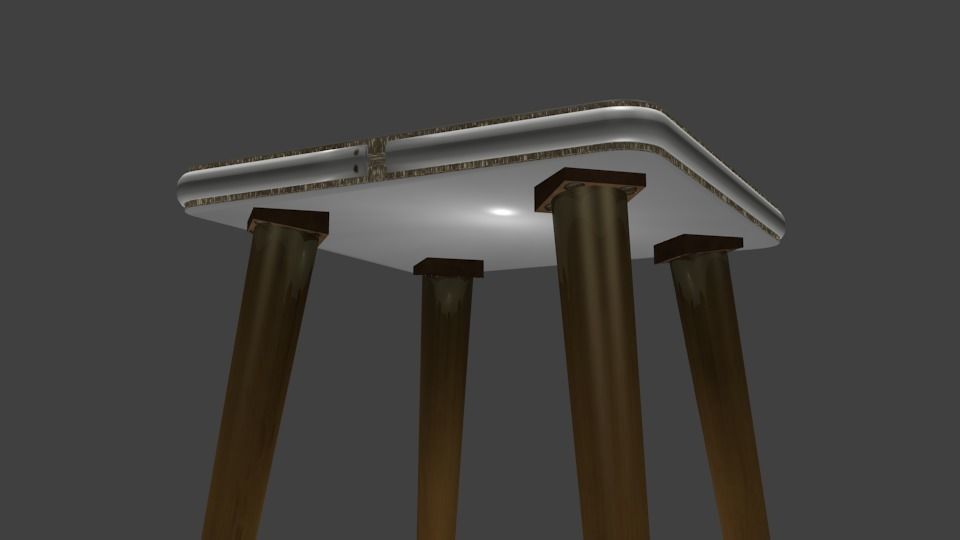 Stool table with legs and light Free 3D model_1