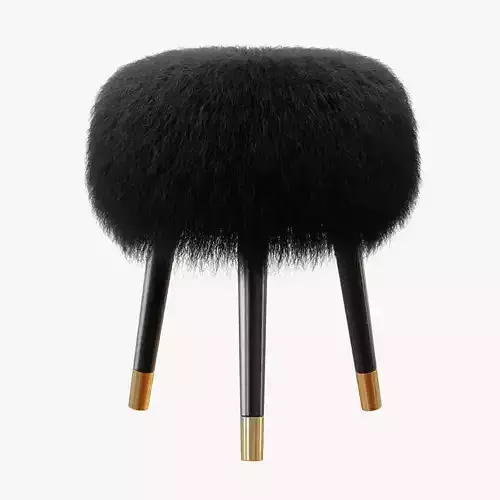 Mongolian Lamb Chair Stool 3D model