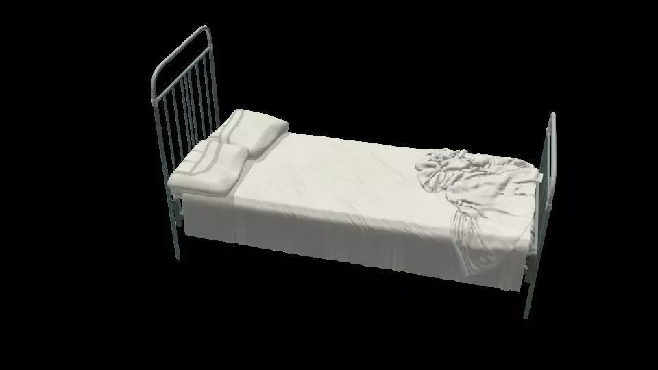Metal bed Free 3D model_0